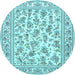 Round Persian Light Blue Traditional Rug, tr4583lblu