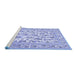 Sideview of Machine Washable Persian Blue Traditional Rug, wshtr4583blu