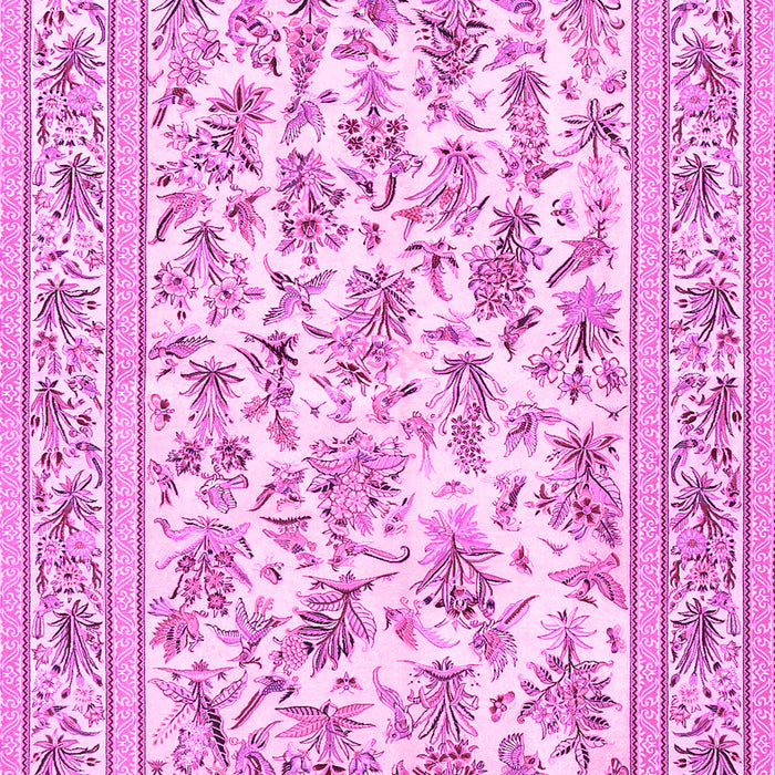 Machine Washable Persian Pink Traditional Rug, wshtr4583pnk