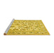 Sideview of Machine Washable Persian Yellow Traditional Rug, wshtr4583yw