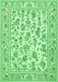 Machine Washable Persian Emerald Green Traditional Area Rugs, wshtr4583emgrn