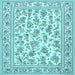 Square Persian Light Blue Traditional Rug, tr4583lblu