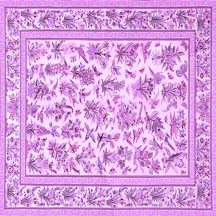 Square Machine Washable Persian Purple Traditional Area Rugs, wshtr4583pur