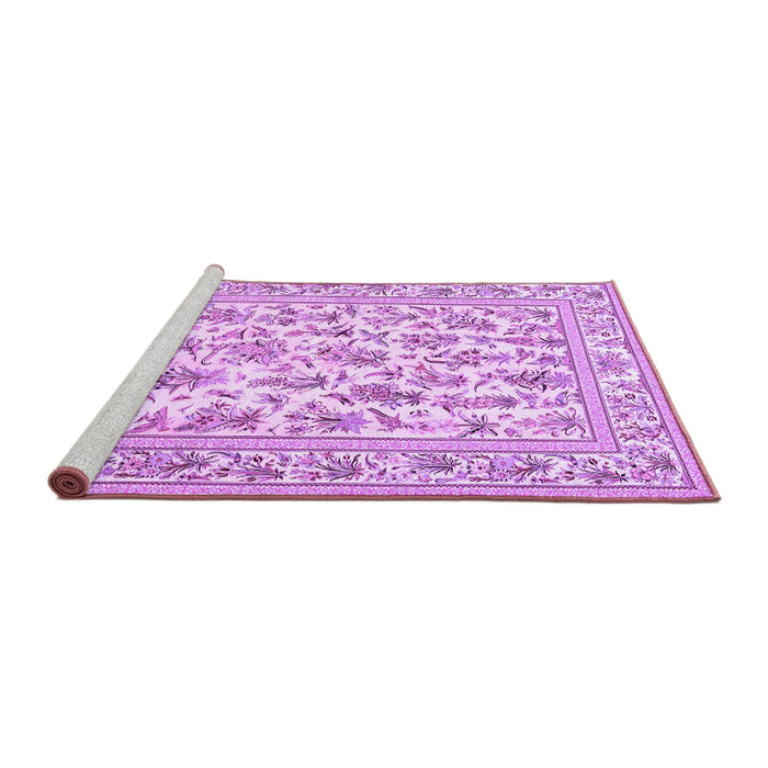 Sideview of Machine Washable Persian Purple Traditional Area Rugs, wshtr4583pur