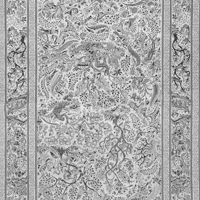 Serging Thickness of Machine Washable Animal Gray Traditional Rug, wshtr4584gry