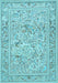 Animal Light Blue Traditional Rug, tr4584lblu