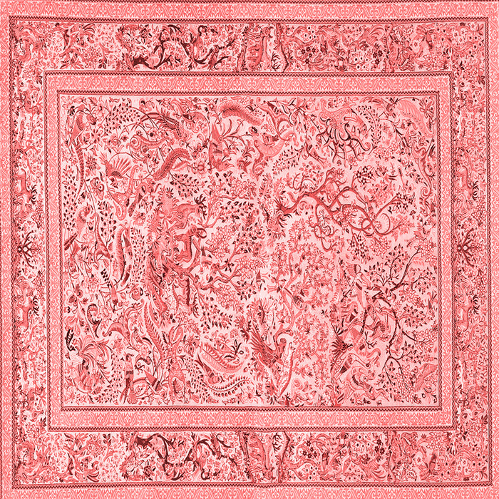 Machine Washable Animal Red Traditional Rug, wshtr4584red