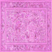 Square Animal Pink Traditional Rug, tr4584pnk