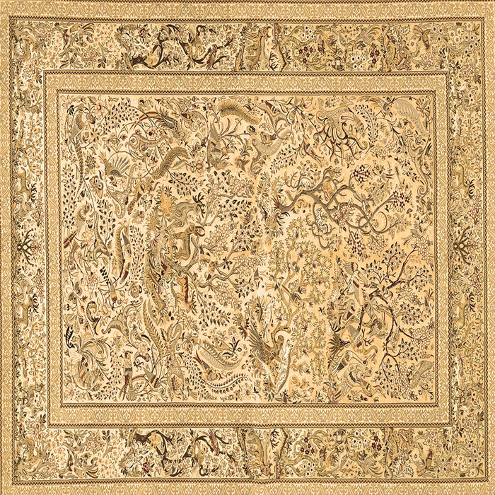 Square Machine Washable Animal Brown Traditional Rug, wshtr4584brn