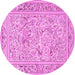 Round Animal Pink Traditional Rug, tr4584pnk