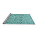 Sideview of Machine Washable Animal Light Blue Traditional Rug, wshtr4584lblu