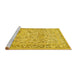 Sideview of Machine Washable Animal Yellow Traditional Rug, wshtr4584yw