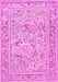 Animal Pink Traditional Rug, tr4584pnk