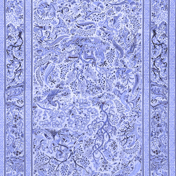 Machine Washable Animal Blue Traditional Rug, wshtr4584blu