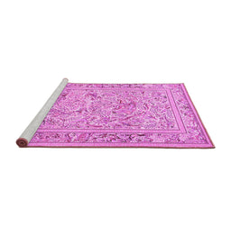 Sideview of Machine Washable Animal Pink Traditional Rug, wshtr4584pnk