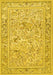 Machine Washable Animal Yellow Traditional Rug, wshtr4584yw