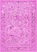 Machine Washable Animal Pink Traditional Rug, wshtr4584pnk