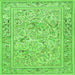 Serging Thickness of Animal Green Traditional Rug, tr4584grn