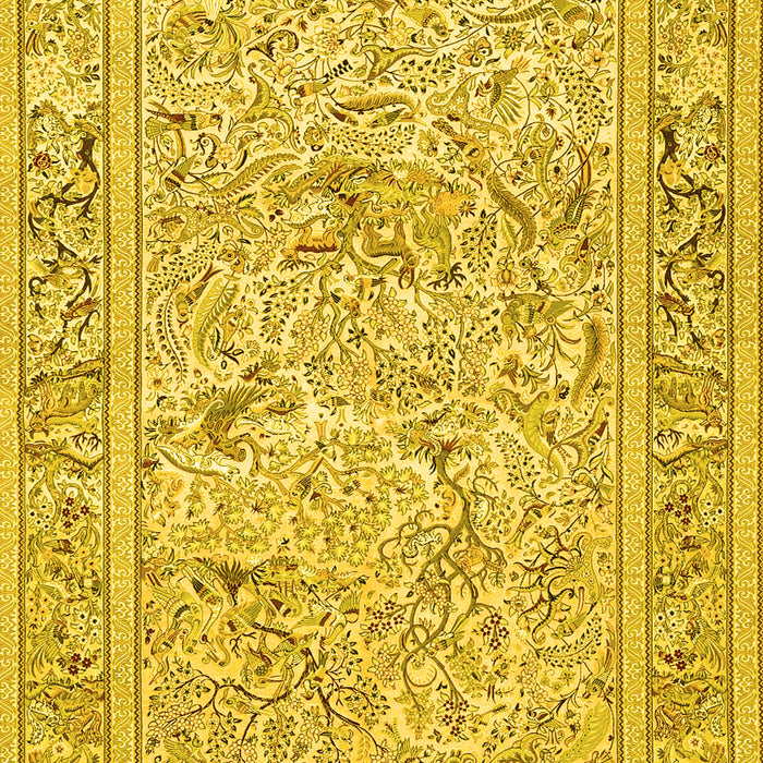 Animal Yellow Traditional Rug, tr4584yw