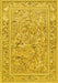 Animal Yellow Traditional Rug, tr4585yw