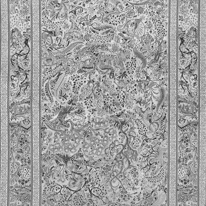 Serging Thickness of Machine Washable Animal Gray Traditional Rug, wshtr4585gry