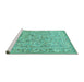 Sideview of Machine Washable Animal Turquoise Traditional Area Rugs, wshtr4585turq