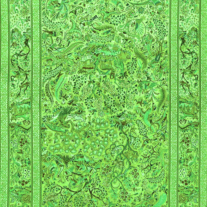 Animal Green Traditional Rug, tr4585grn