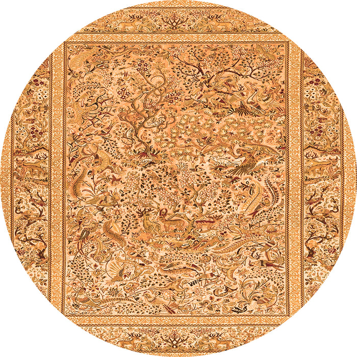 Square Animal Orange Traditional Rug, tr4585org