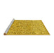 Sideview of Machine Washable Animal Yellow Traditional Rug, wshtr4585yw