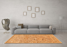 Machine Washable Animal Orange Traditional Area Rugs in a Living Room, wshtr4585org