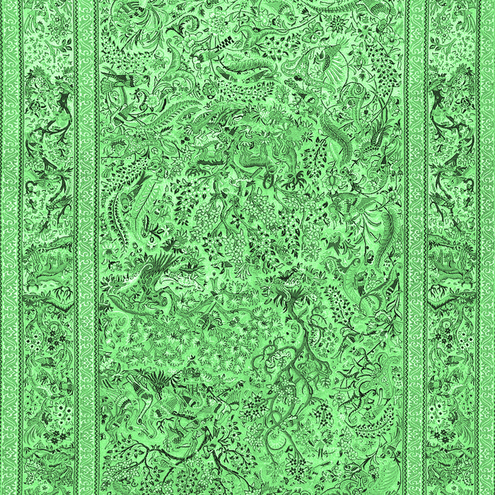 Animal Emerald Green Traditional Rug, tr4585emgrn