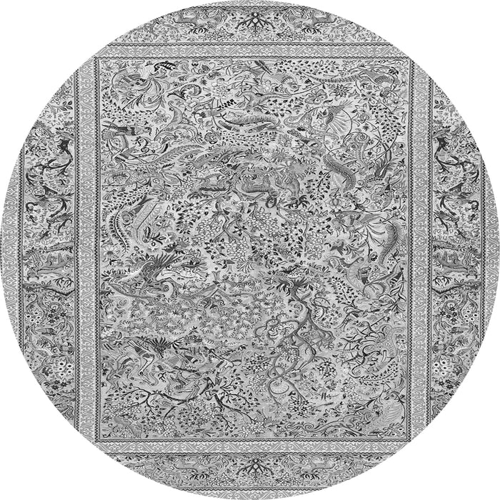 Machine Washable Animal Gray Traditional Rug, wshtr4585gry