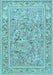 Animal Light Blue Traditional Rug, tr4585lblu