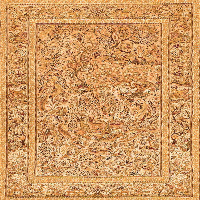 Serging Thickness of Animal Orange Traditional Rug, tr4585org