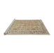 Sideview of Machine Washable Traditional Dark Almond Brown Rug, wshtr4586