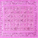 Square Animal Pink Traditional Rug, tr4586pnk