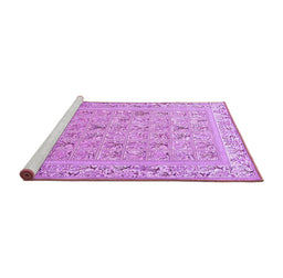 Sideview of Machine Washable Animal Purple Traditional Area Rugs, wshtr4586pur