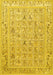 Animal Yellow Traditional Rug, tr4586yw