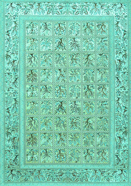 Animal Turquoise Traditional Rug, tr4586turq