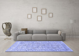 Machine Washable Animal Blue Traditional Rug in a Living Room, wshtr4586blu