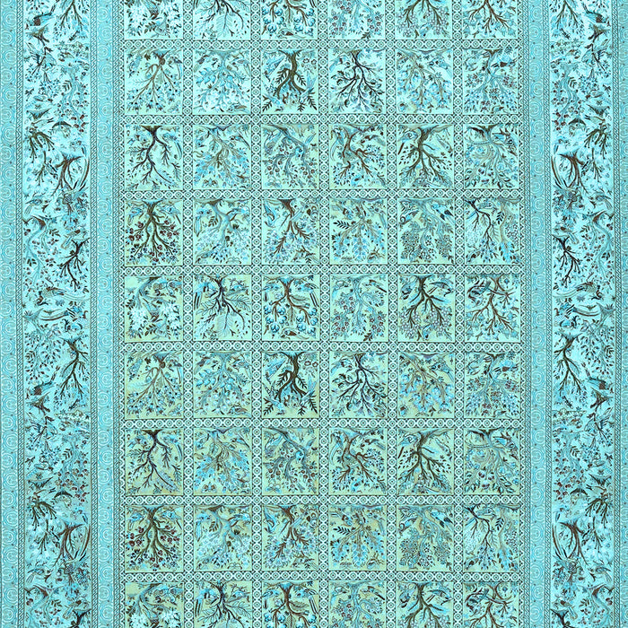 Machine Washable Animal Light Blue Traditional Rug, wshtr4586lblu