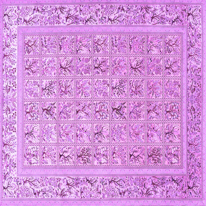 Square Animal Purple Traditional Rug, tr4586pur