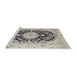 Sideview of Machine Washable Traditional Carbon Gray Rug, wshtr4587