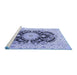 Sideview of Machine Washable Medallion Blue Traditional Rug, wshtr4587blu