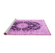 Sideview of Machine Washable Medallion Pink Traditional Rug, wshtr4587pnk