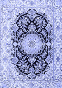 Medallion Blue Traditional Rug, tr4587blu