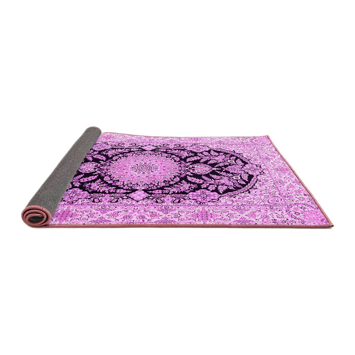Sideview of Medallion Pink Traditional Rug, tr4587pnk