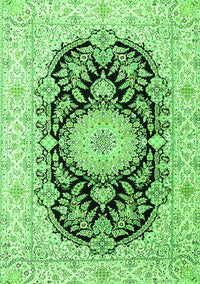 Medallion Green Traditional Rug, tr4587grn