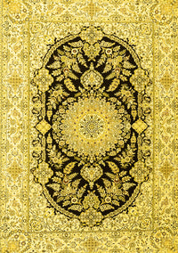 Medallion Yellow Traditional Rug, tr4587yw