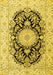 Medallion Yellow Traditional Rug, tr4587yw